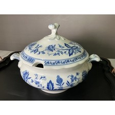 SMCS Tirschenreuth Bavaria Blue Onion Soup Tureen with Lid Zwiebelmuster Germany picture