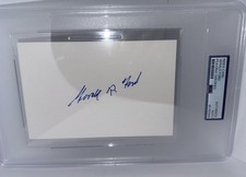 Gerald Ford Autographed Signed 4x6 Index Card USA President Auto PSA SLABBED picture