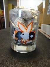 SET OF 4 BRAND NEW PLAYBOY 40th ANNIVERSARY LOW BALL GLASSES HEFNER BUNNY CLUB picture