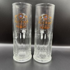 Lot- 2 BIG RADEBERGER 20 oz TALL Mugs Pilsner GERMAN BEER PAINT LOGO Glasses Bar picture