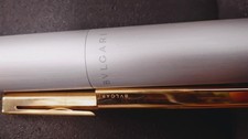 BVLGARI Eccentric Gold Plated Ballpoint Pen with Original Aluminum Case  picture