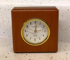 Vintage Stuart Austin Quartz National Wildlife Federation Engraved Wolf Clock picture
