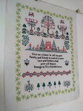 Vintage amazing needlepoint crosstitch Embroidery Sampler alphabets item603 picture