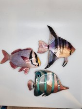 Bovano Of Cheshire Copper Enamel Tropical  Fish Set of 3 Indiv 1 slight damage picture