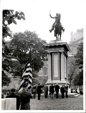 LG63 1947 Orig Photo HONORING MEMORY OF GEN LAFAYETTE TUILERIES GARDENS PARIS picture