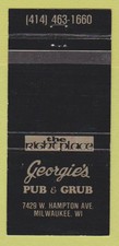 Matchbook Cover - Georgie's Pub Grub Milwaukee WI 30 Strike picture