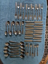 Cambridge Townhouse Set Stainless Flatware Knives Forks Spoons Satin Set 45 Pc picture