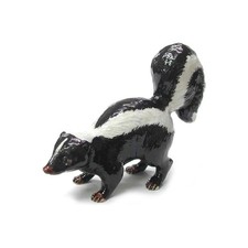 Northern Rose  Black and White Skunk Animal - Miniature Porcelain Figurine picture