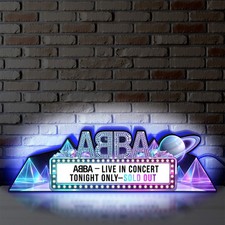 ABBA “Live in Concert” Pinball Topper 3D Printed LED Lightbox Arcade Decor picture