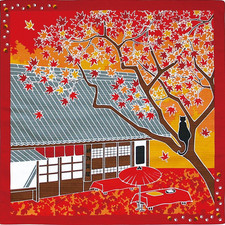 Yamako 88595 Small Furoshiki, Autumn Leaves, 19.7 X 19.7 Inches (50 X 50 Cm) picture