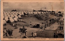 WWI 8th Regiment Camp US Naval Training Station Newport RI Albertype Postcard picture
