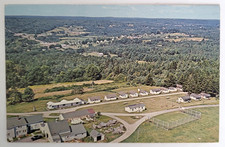 VTG 1960s WALDOBORO ME Advertising PC  Aerial Moody's Motel Overooking Village picture