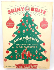 Antique 1940s Shiny Brite Glass Christmas Tree Ornaments Box New Arrival picture