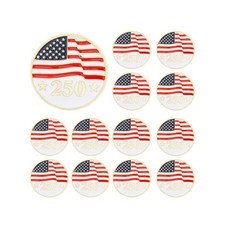Dreuyet 12 Pcs America 250th Anniversary Pins for Women Men USA Flag Metal Lapel picture