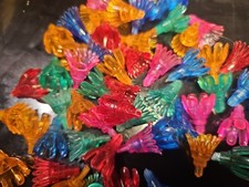 55+ VTG Christmas Multi Colored Flower String Light Reflector Covers Lot Daisy picture