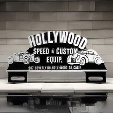 Vintage Aluminum Hot Rod Speed Topper Plaque Greaser Rockabilly El Mirage picture