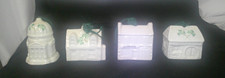 Beautiful Set of 4 Vintage Belleek Irish Porcelain Christmas Ornaments picture