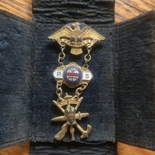 Early 20th Century Improved Order Of Red Men Fraternal Medal Pin With Case picture