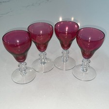 4 Ruby Cordial/Liqueur Glasses - Unbranded, c. 4