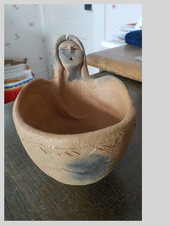 Taos Pueblo Figural Pottery Vessel 4.5” Tall Jessie Marcus 1997 as is picture