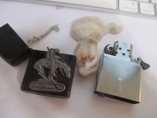 RARE '97 DAYTONA INDIAN WARRIOR TOBACCO BLACK LIGHTER ON HORSE. NOT WORKING VGC picture