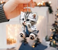Cute 2D Acrylic Kitty Cat Hanging Ornament Pendant Auto Xmas Decor picture