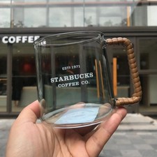 Starbucks Glass Transparent Cup w/Handle Gradient Rattan 473ML Coffee Cup Water picture
