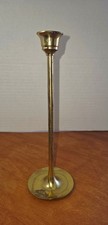 Slender solid brass candlestick holder vintage picture