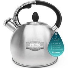 BAERFO Tea Kettle, 2.64 Qt Tea Pot Stovetop, Premium 304 Food-Grade Tea Kettle picture