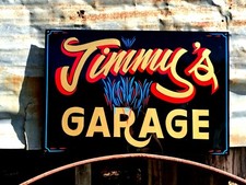 Vintage Jimmy's Name Sign Garage Hand Painted HOT RAT ROD SHOP Pinstriped Art picture