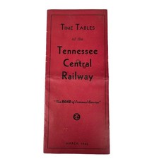 Vintage March 1942 Tennessee Central Railway Time Tables Schedule & Map picture