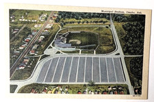 VTG 1948 OMAHA NE Postcard AERIAL MUNICIPAL STADIUM Teich Archives MINT picture