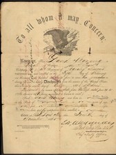 1865 Eagle Discharge Signed Twice by Brigadier General Edmund B. Alexander picture