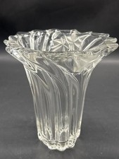 Mikasa Parisian Ivy Lead Crystal Flower Vase Swirled w/ Frosted Ivy Accents 6