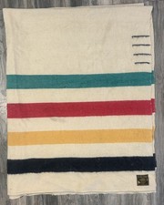 VTG EARLY'S WHITNEY POINT ENGLISH WOOL BLANKET 88 x 68 Read Multi Colored picture