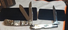 Case Xx Lot Of 2 Custom Knives. Yellow Horse Panama Trapper 10 Of 100 & Cheetah picture