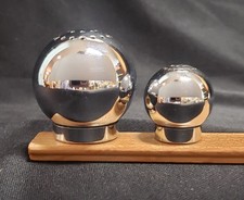 Vintage 1930s Chrome Orb Sphere Salt & Pepper Shakers Chase USA Centaur Logo picture