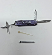 VTG Claires Glitter Purple Diva Pocket Screwdriver Keychain Tweezers Toothpick picture