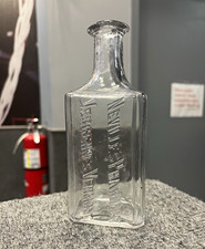 Antique Vermont Medicine Bottle 6.5” Druggist Neville’s Pharmacy Vergennes 1880s picture