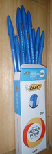 Vintage BIC Deluxe Medium Point Solid Blue Barrell W/New Cartridges -They Write picture