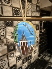 Vintage HandPainted Wood Egg Ornament Poland picture