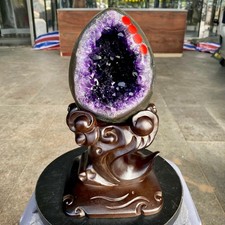 7.58LB High quality Natural Amethyst geode quartz crystal Dinosaur egg healing picture