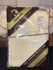 Vtg MCM NOS Danville 2 Standard Pillowcases EARTH-TONES Cream Pink Green Floral picture
