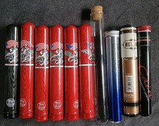9 Aluminum 1 Glass Empty Cigar Tubes  picture