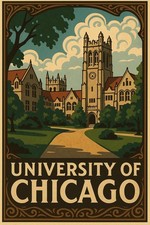 University of Chicago 1920s Poster - 24x36” RARE Reprint 🤯💯 picture