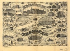 St Louis Missouri 1896 Vintage Panoramic Map Wall Art Reprint picture
