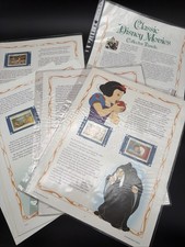 Vintage Disney Grenada Stamp Collection Story Pages Snow White Bambi Cinderella  picture