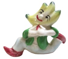 RARE VINTAGE 1950s ANTHROPOMORPHIC BUNCH OF BANANAS HEAD RUNNING MAN FIGURINE picture