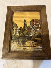 Vintage Strasbourg France Carved Hand Painted Wood Art Possible F Raugel picture