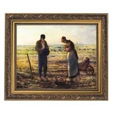 #Millet: The Angelus Framed Print Under Glass With Gold Finish Frame, 12.5